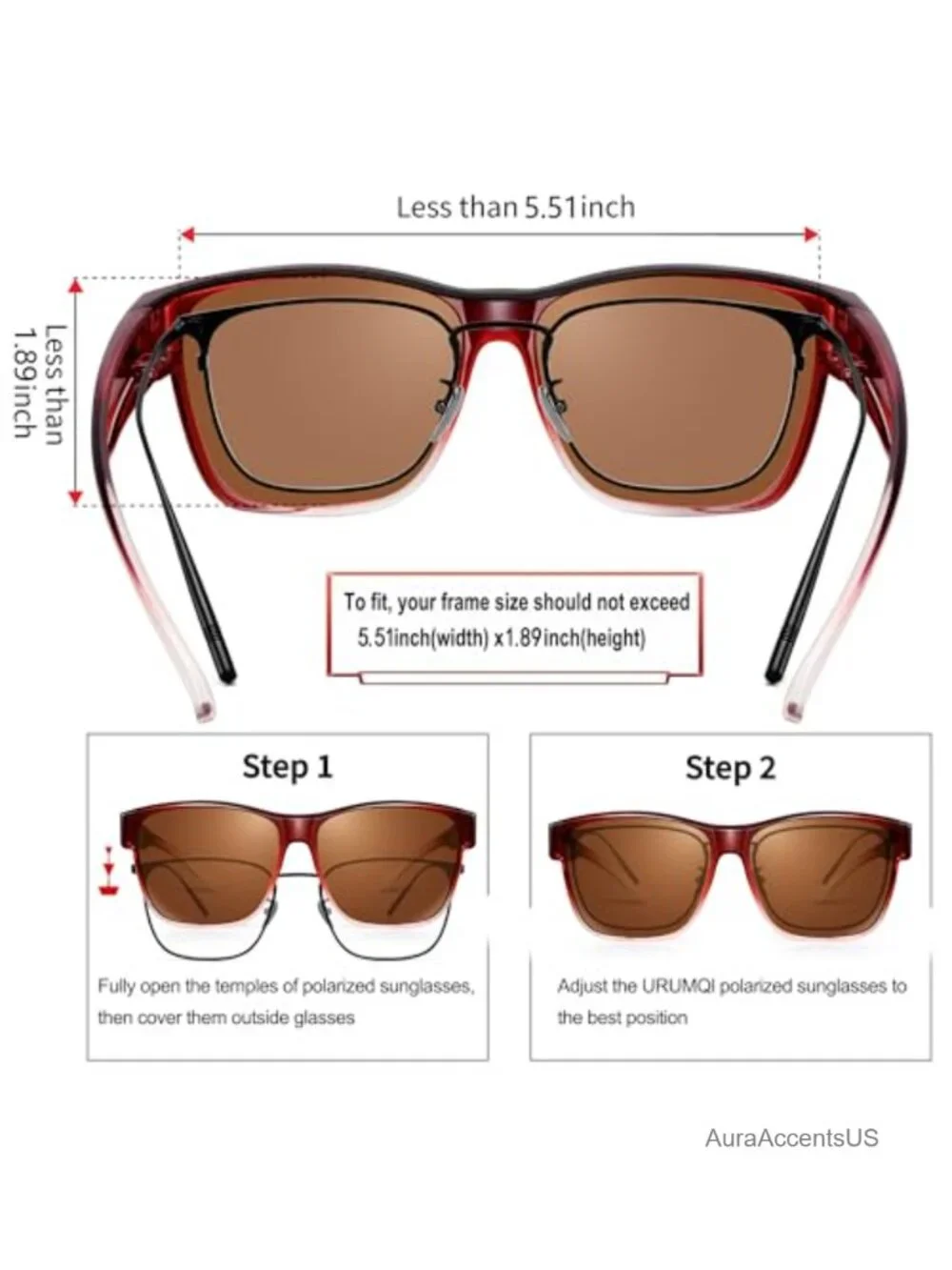Polarized Fit Over Sunglasses Square UV400 Protection Unisex